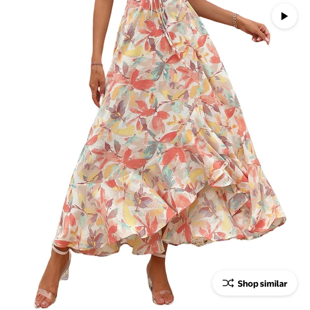 Floral Wrap Dress in Multicolor - Picture 4 of 5